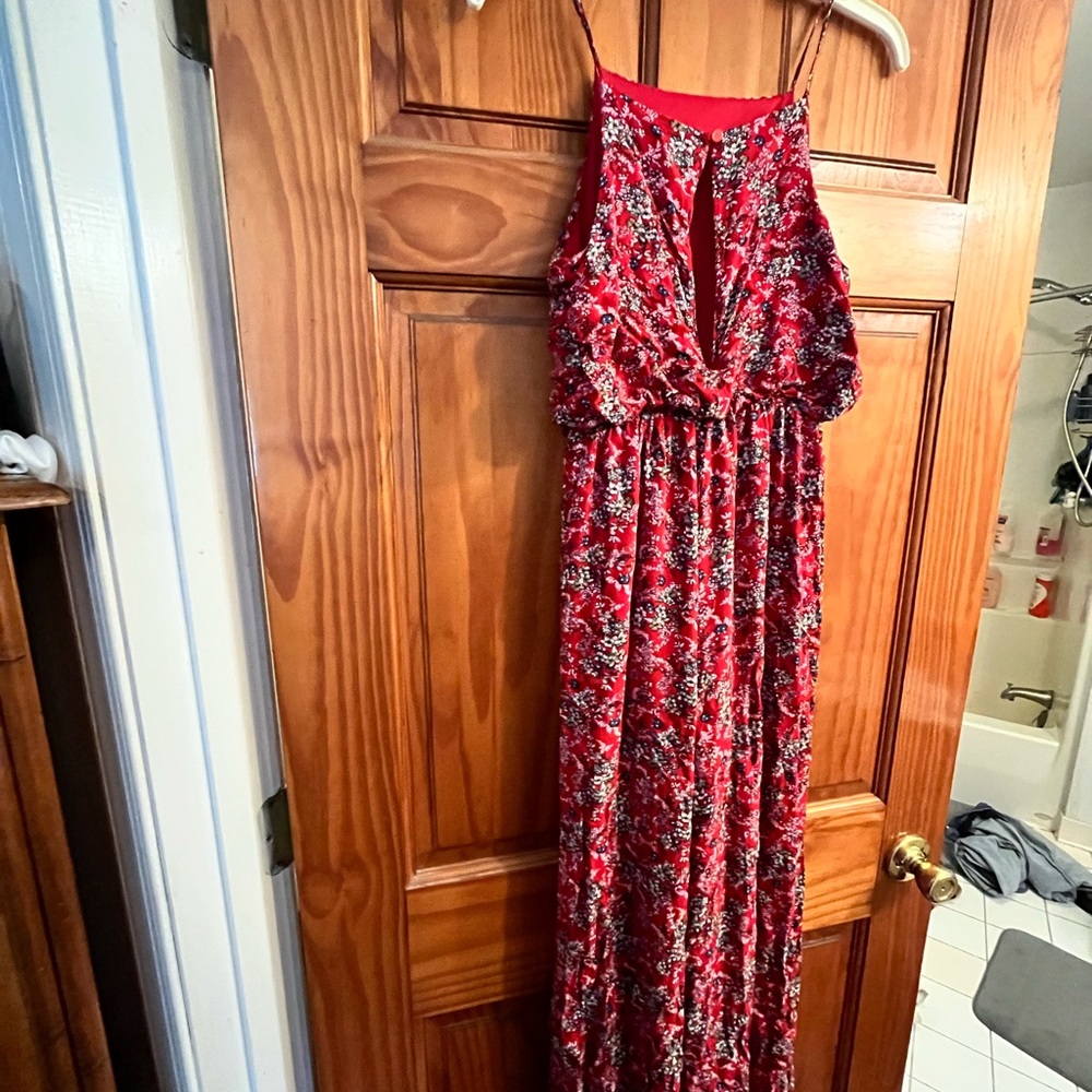 Floral Red Maxi jumpsuit